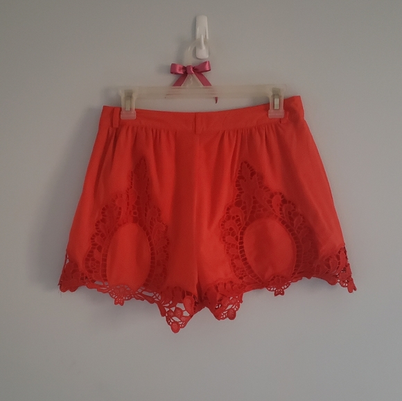 Red Lace Shorts - Picture 2 of 5